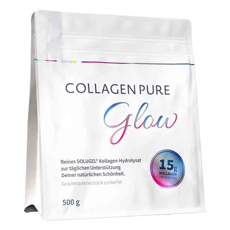 Collagen Pure Glow 100% Reines Kollagen Pulver 500 g von Mediakos GmbH PZN 19430832