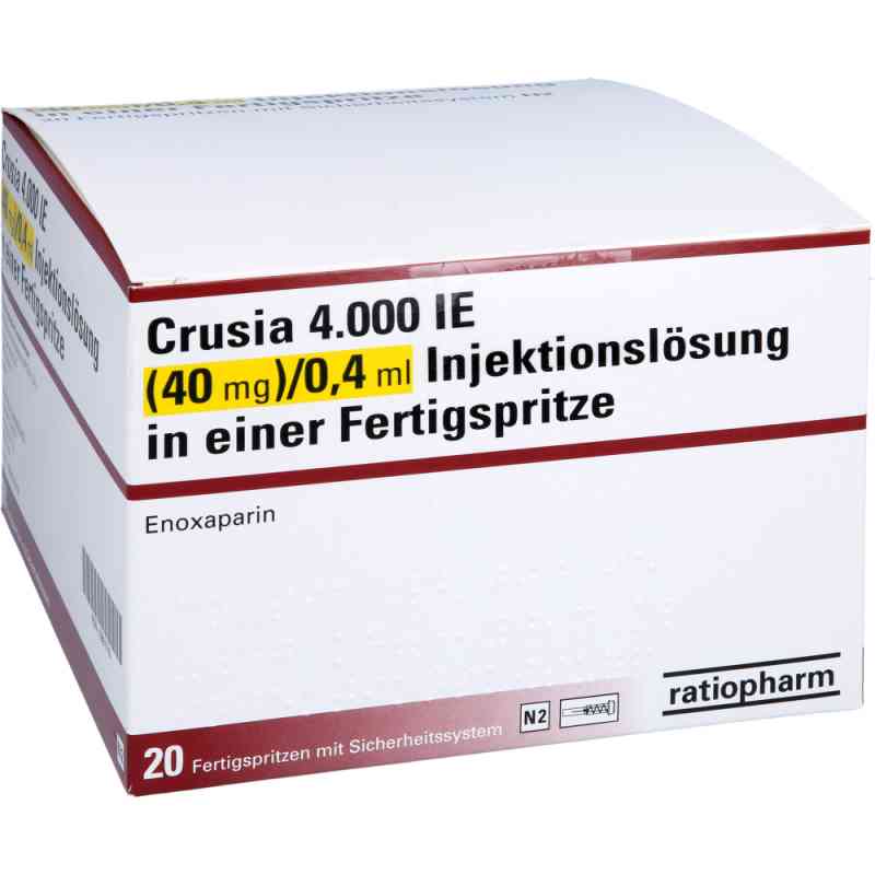 Crusia 4.000 I.e. 40 mg/0,4 ml Ilo F.sp.+sich-sys. 20 stk von ratiopharm GmbH PZN 15861742