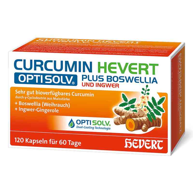 Curcumin Hevert Optisolv Plus Boswellia+Ingwer Kapseln 120 stk von Hevert-Arzneimittel GmbH & Co. KG PZN 20222903