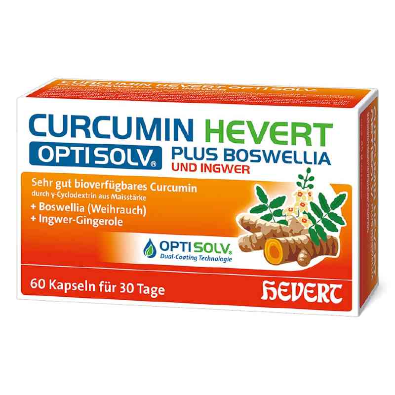 Curcumin Hevert Optisolv Plus Boswellia+Ingwer Kapseln 60 stk von Hevert-Arzneimittel GmbH & Co. KG PZN 20222820