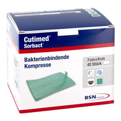 Cutimed Sorbact Kompressen 7x9 cm 42 stk von BSN medical GmbH PZN 07348657