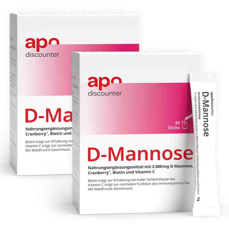  D-Mannose Sticks 2000 mg von apodiscounter 2x30X4 g von apo.com Group GmbH PZN 08106616