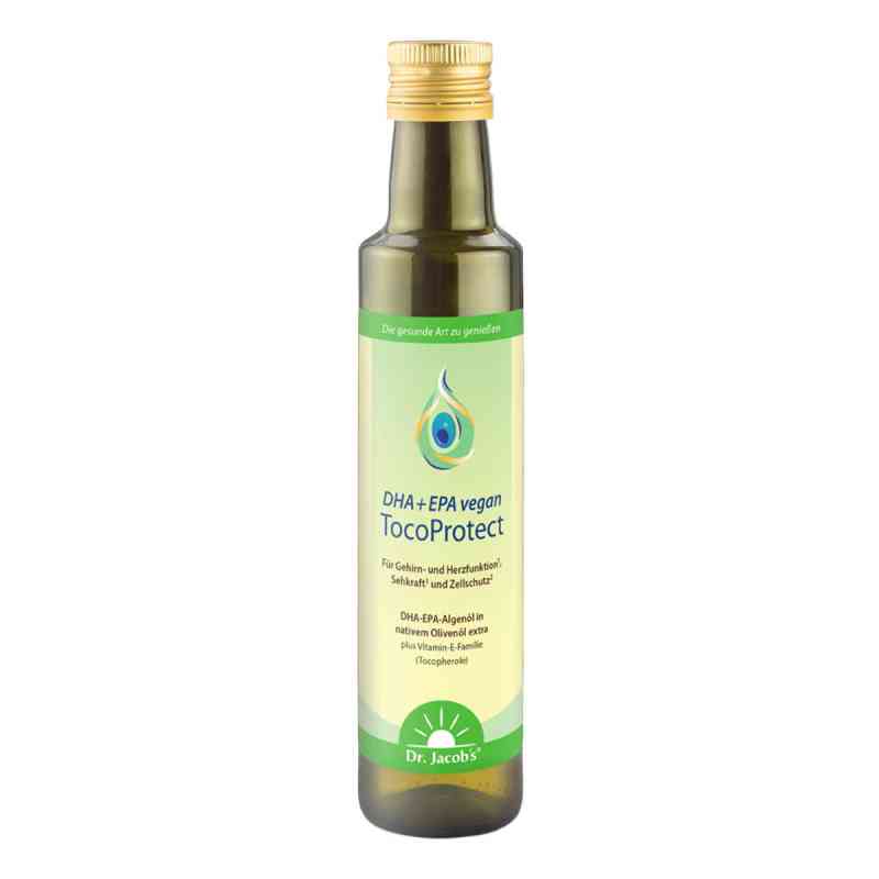 DHA + EPA vegan TocoProtect 250 ml Algenöl Olivenöl Omega-3 250 ml von Dr. Jacob's Medical GmbH PZN 13704062