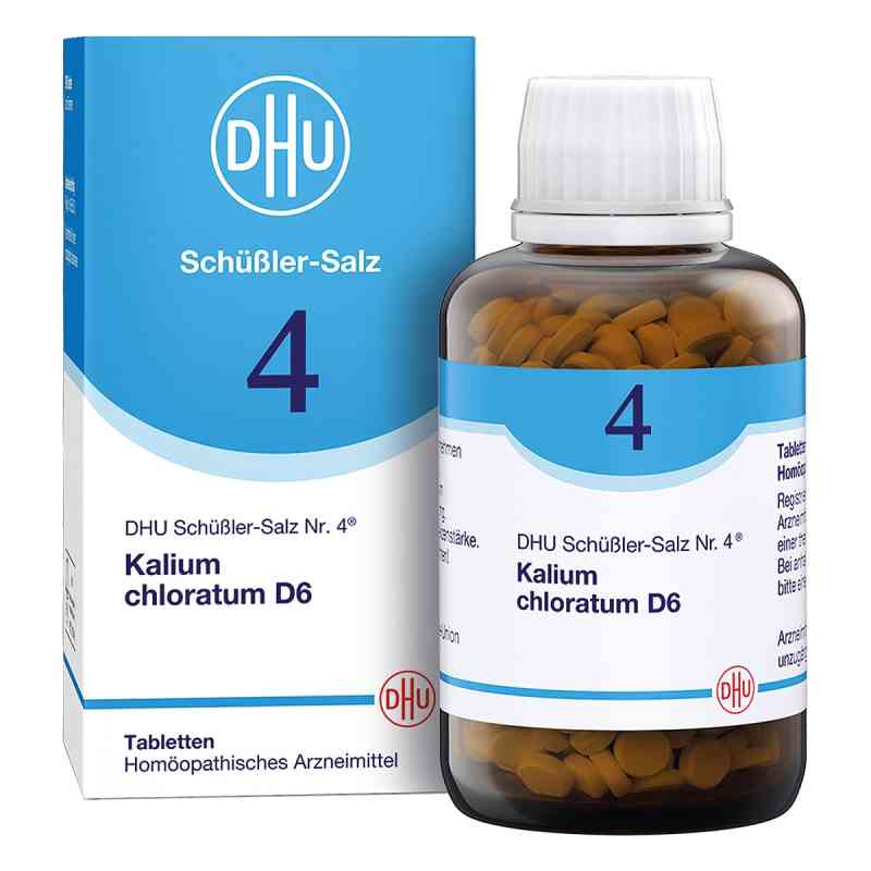 DHU Schüßler-Salz Nummer 4 Kalium chloratum D6 Tabletten 900 stk von DHU-Arzneimittel GmbH & Co. KG PZN 18182579