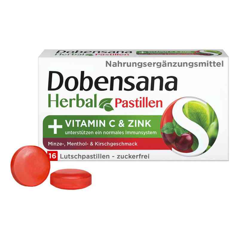 Dobensana Herbal Kirschgeschm.vit.c & Zink Pastil. 16 stk von Reckitt Benckiser Deutschland GmbH PZN 17457821