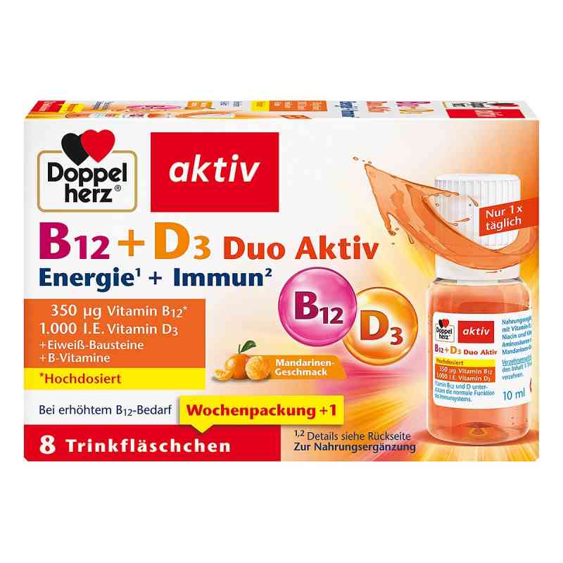 Doppelherz B12+d3 Duo Aktiv Trinkampullen 8 stk von Queisser Pharma GmbH & Co. KG PZN 17987051