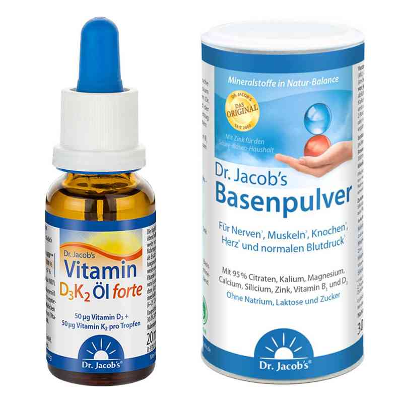 Dr. Jacob's Vit. D3 K2 Öl forte + Dr. Jacob's Basenpulver  1 Pck von  PZN 08102692