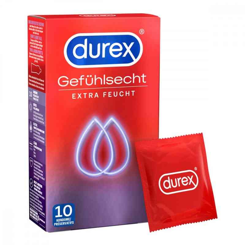 Durex Gefühlsecht extra feucht Kondome 10 stk von Reckitt Benckiser Deutschland Gm PZN 06730320