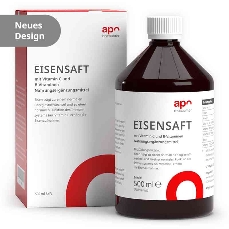 Eisensaft mit Vitamin B und C von apodiscounter 500 ml von apo.com Group GmbH PZN 16498806