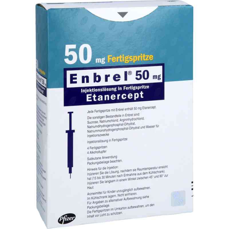 Enbrel 50 mg iniecto -lsg.i.e.fertigspritze 4 stk von Pfizer Pharma GmbH PZN 04492419