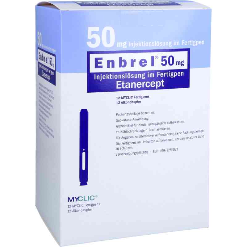 Enbrel 50 mg Myclic Injektionslösung i.e.Fertigpen 12 stk von axicorp Pharma B.V. PZN 09708781