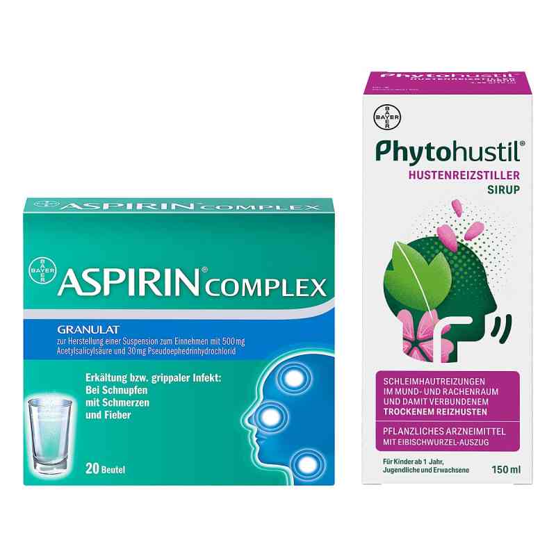 Erkältungs-Set: Aspirin Complex + Phytohustill Hustenreizstiller 1 Set von Bayer Vital GmbH PZN 08102010