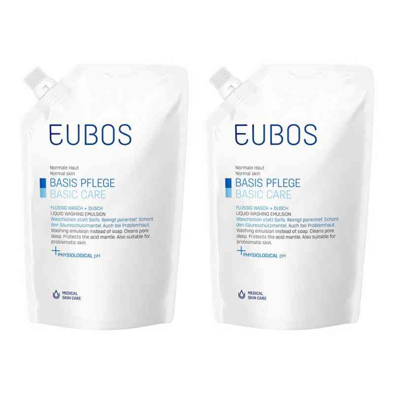 Eubos Flüssig blau Nachfüllpackung unparfüm. 2x400 ml von Dr. Hobein (Nachf.) GmbH PZN 08103043