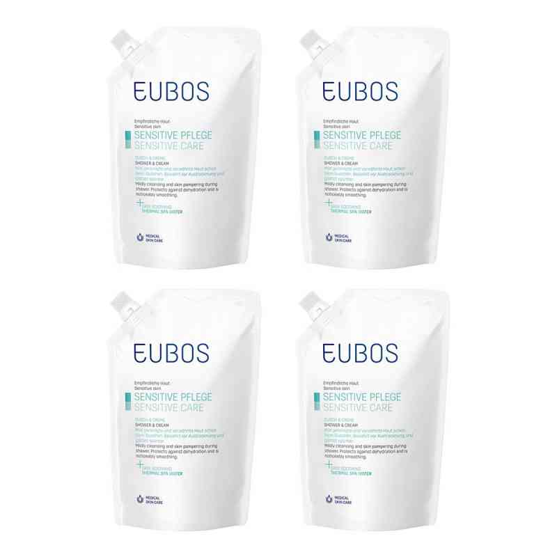 Eubos Sensitive Dusch & Creme Nachfüllpackung Beutel 4x400 ml von Dr. Hobein (Nachf.) GmbH PZN 08104628