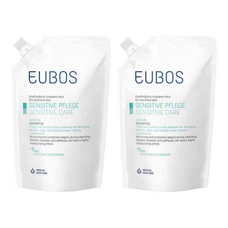 Eubos Sensitive Duschöl F Nachfüllpackung 2x400 ml von Dr. Hobein (Nachf.) GmbH PZN 08103060
