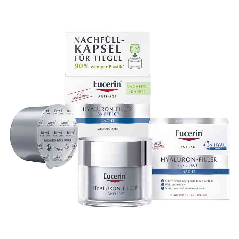 Eucerin Anti Age Hyaluron-Filler Nachtpflege + Nachfüllkapsel 2x50 ml von Beiersdorf AG Eucerin PZN 08101969