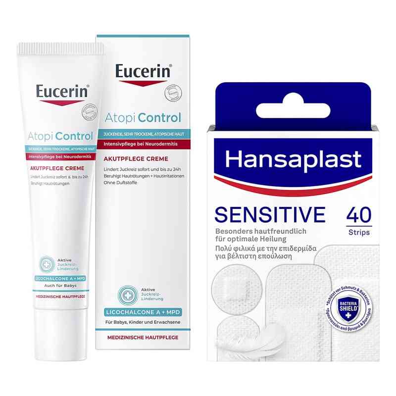 Eucerin Atopi Control Akutpflege & Hansaplast Sens. Pflaster 1 Set von  PZN 08108759