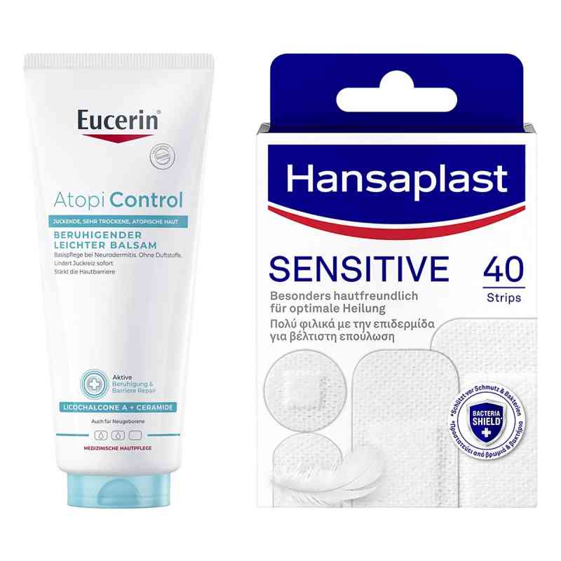 Eucerin Atopicontrol Balsam & Hansaplast Sensitive Pflaster 1 Set von  PZN 08108758