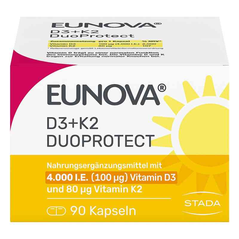 Eunova DuoProtect Vitamin D3+K2 4000IE/80UG 90 stk von STADA Consumer Health Deutschland GmbH PZN 14133561