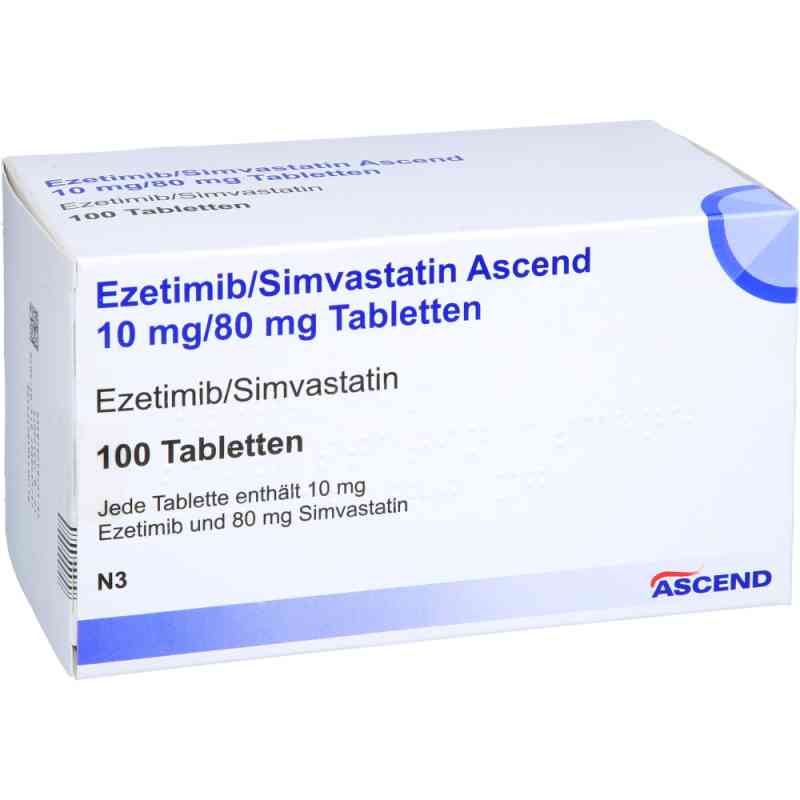 Ezetimib/simvastatin Ascend 10 Mg/80 Mg Tabletten 100 stk von Ascend GmbH PZN 18257449