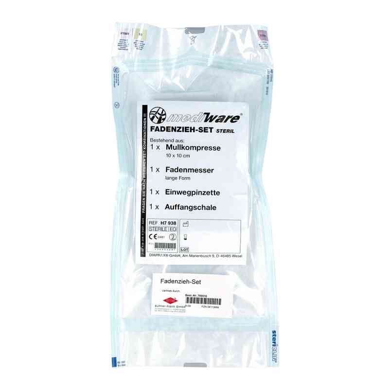 Fadenzieh Set steril mit Trennmesser+Pinzette+Tupfer 1 stk von Büttner-Frank GmbH PZN 04113669