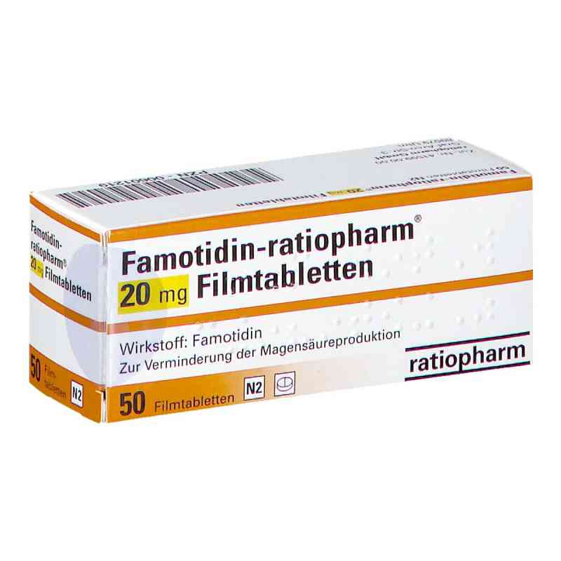Famotidin-ratiopharm 20 mg Filmtabletten 50 stk von ratiopharm GmbH PZN 00601219