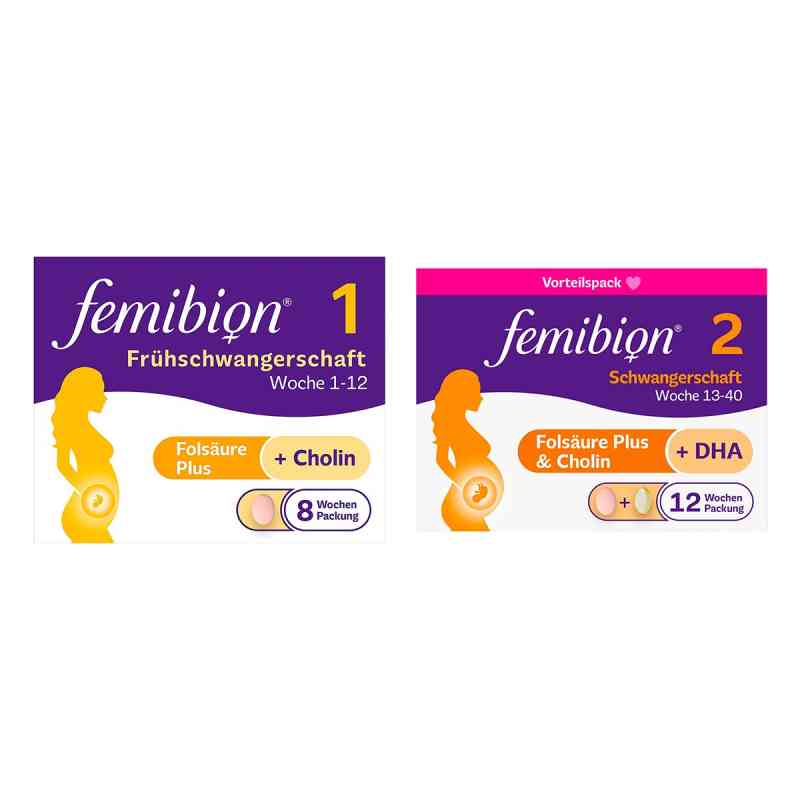 Femibion 1 Frühschwangerschaft + Femibion 2 Schwangerschaft 1 stk von WICK Pharma - Zweigniederlassung der Procter & Gam PZN 08102453