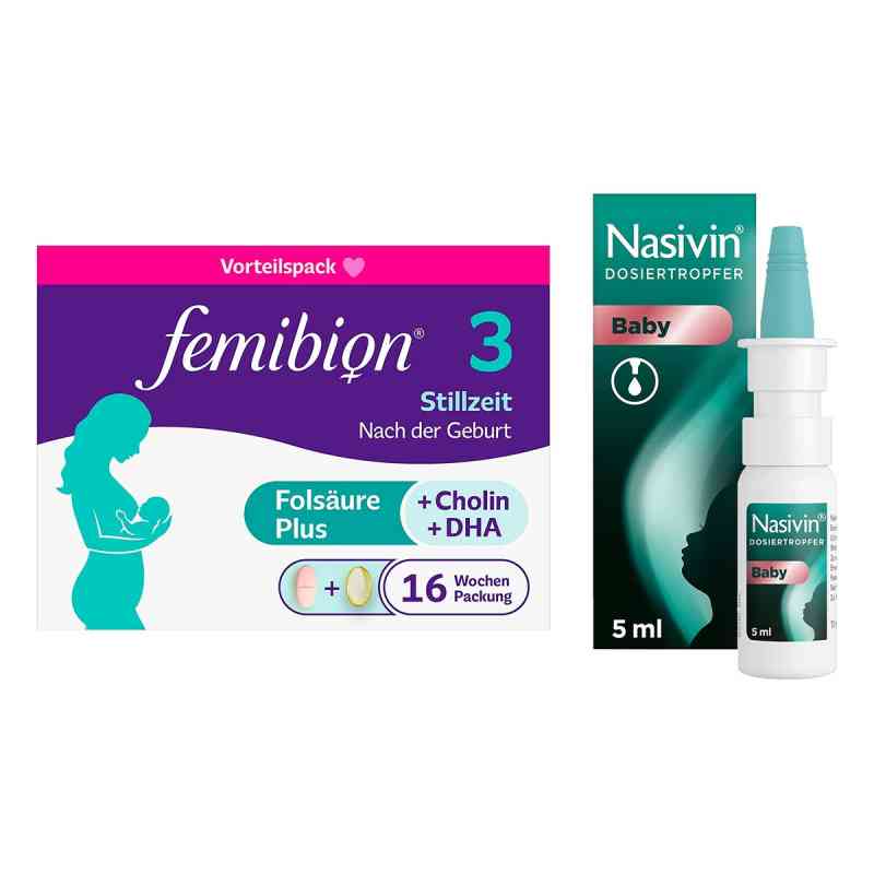 Femibion 3 Stillzeit Kombipackung + Nasivin Dosiertropfer für Ba 1 stk von WICK Pharma - Zweigniederlassung der Procter & Gam PZN 08102455