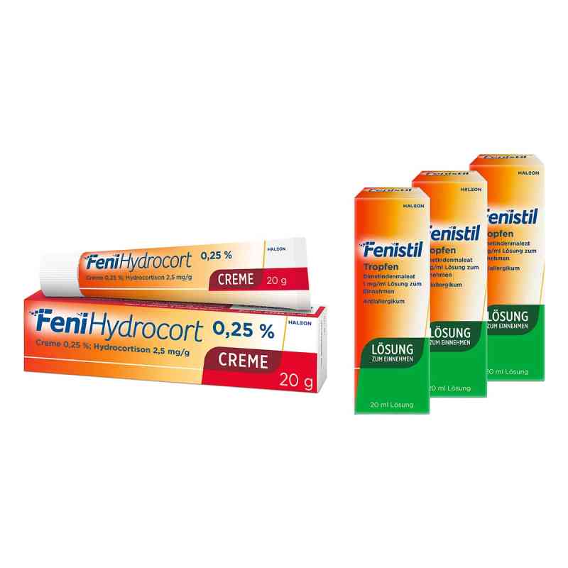 Fenistil Tropfen 3x20ml + Fenihydrocort Creme 0,25 % 20g 1 Set von Haleon Germany GmbH PZN 08104453