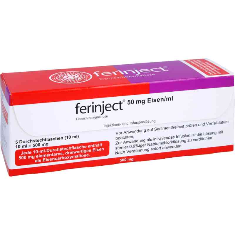 Ferinject 50 mg Eisen/ml Injektions-/infusionslsg. 5X10 ml von Vifor Pharma Deutschland GmbH PZN 05947916