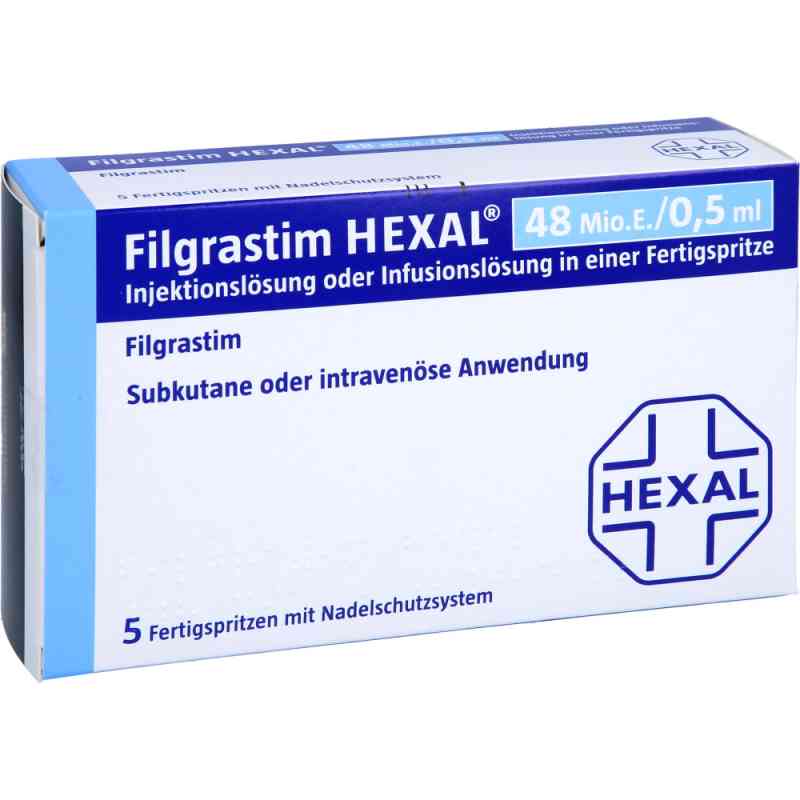 Filgrastim Hexal 48 Mio E/0,5ml iniecto l.o.inf.l. 5 stk von Hexal AG PZN 07373566