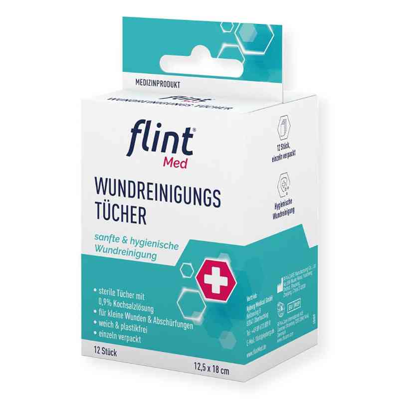 Flint Med Wundreinigungstücher Steril 12,5x18 cm 12 stk von Kyberg Pharma Vertriebs GmbH PZN 20576854