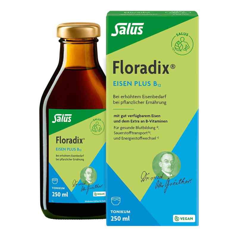 Floradix Eisen plus B12 vegan Tonikum 250 ml von SALUS Pharma GmbH PZN 05101651