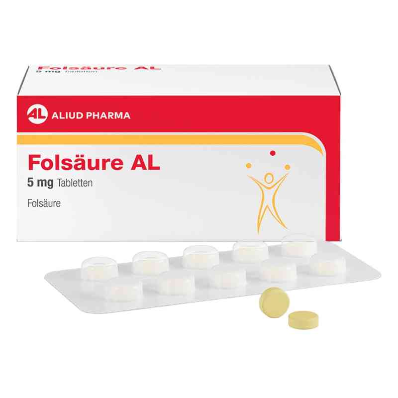 Folsäure AL 5 mg Tabletten bei Folsäuremangel 100 stk von ALIUD Pharma GmbH PZN 17844742