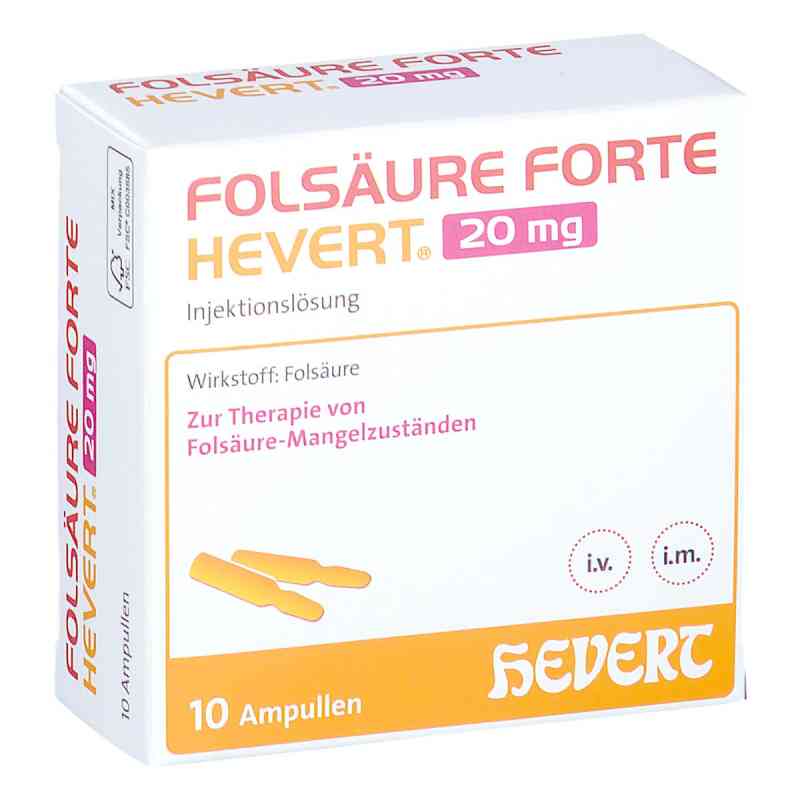 Folsäure Forte Hevert 20 Mg Iniecto - Lösung Ampullen  10X2 ml von Hevert-Arzneimittel GmbH & Co. KG PZN 19831560