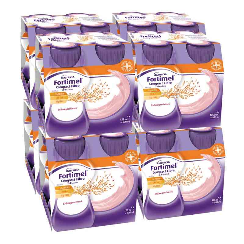 Fortimel Compact Fibre Erdbeere 8X4X125 ml von Danone Deutschland GmbH PZN 08997091