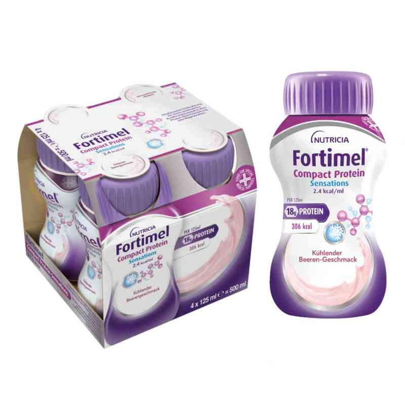 Fortimel Compact Protein 2.4 kcal kühlende Beere 8X4X125 ml von Danone Deutschland GmbH PZN 19490633