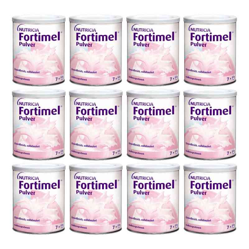 Fortimel Pulver Erdbeere 12X335 g von Danone Deutschland GmbH PZN 09628088