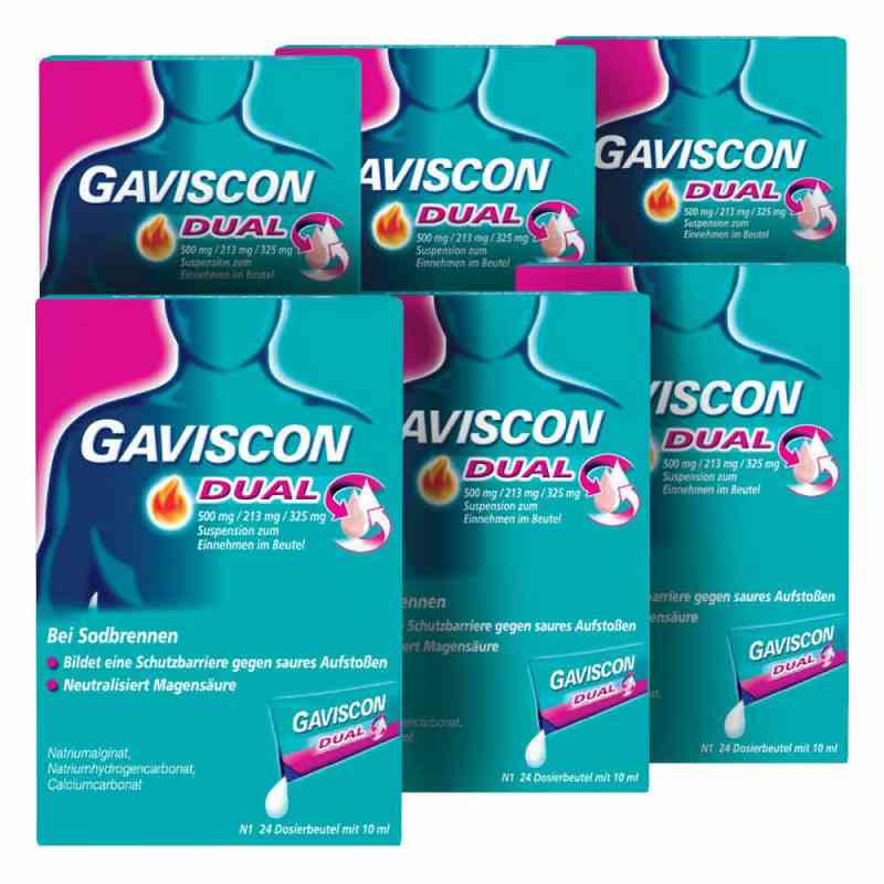 GAVISCON Dual 500 mg, 213 mg, 325 mg Suspension Dosierbeutel 6x24x10 ml von Reckitt Benckiser Deutschland GmbH PZN 08100016