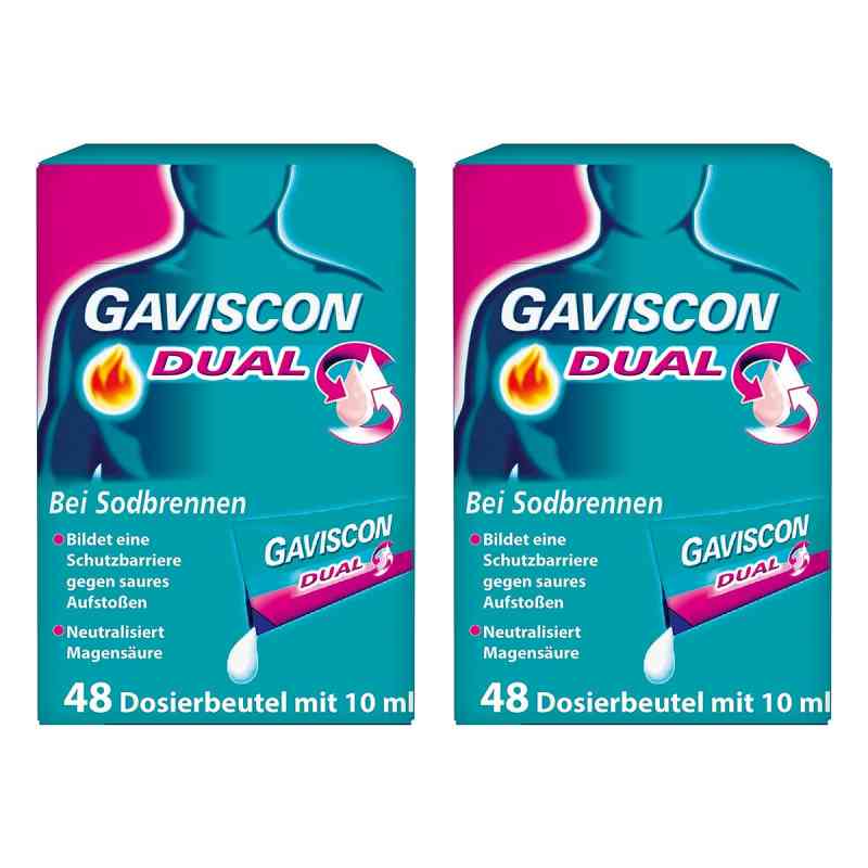 GAVISCON Dual Suspension mit Zweifachwirkung gegen Sodbrennen 2x48X10 ml von Reckitt Benckiser Deutschland GmbH PZN 08105223