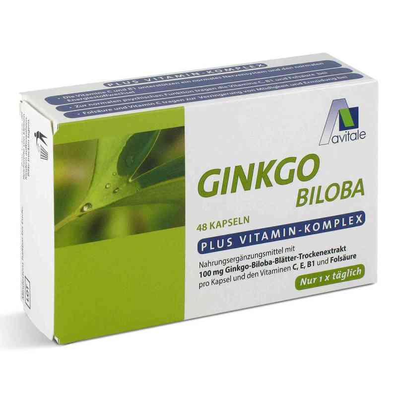 Ginkgo 100 mg + Vitamine C, E, B1 und Folsäure Kapseln 48 stk von Avitale GmbH PZN 02909329