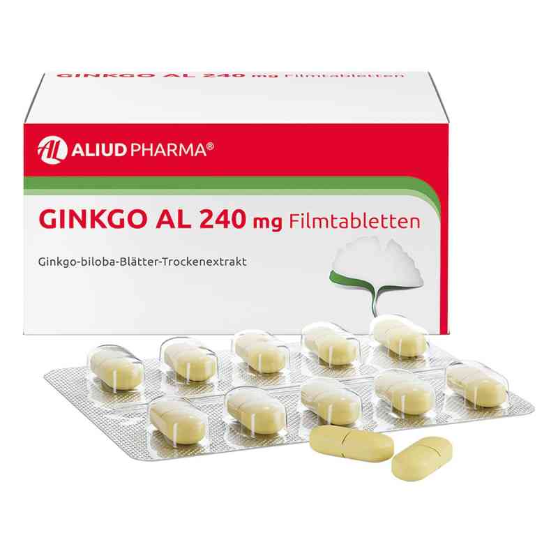 Ginkgo AL 240 mg Filmtabletten bei altersbedingten Gedächtnisein 120 stk von ALIUD Pharma GmbH PZN 11287708