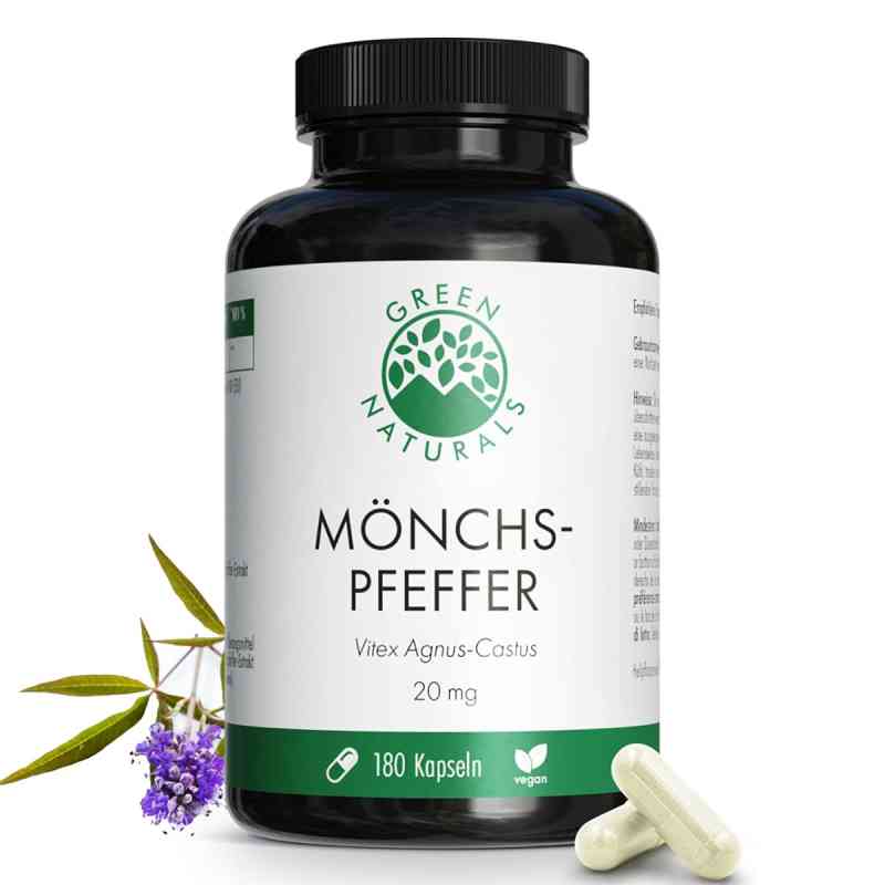 GREEN NATURALS Mönchspfeffer 20mg Hochdosiert Kapseln 180 stk von Heilpflanzenwohl GmbH PZN 18386810