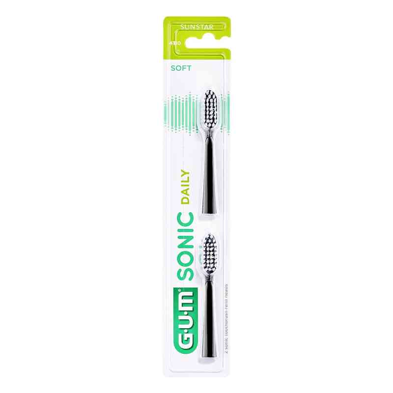 GUM SONIC DAILY Ersatzbürsten schwarz 2 Stück 2 stk von Sunstar Deutschland GmbH PZN 16140973