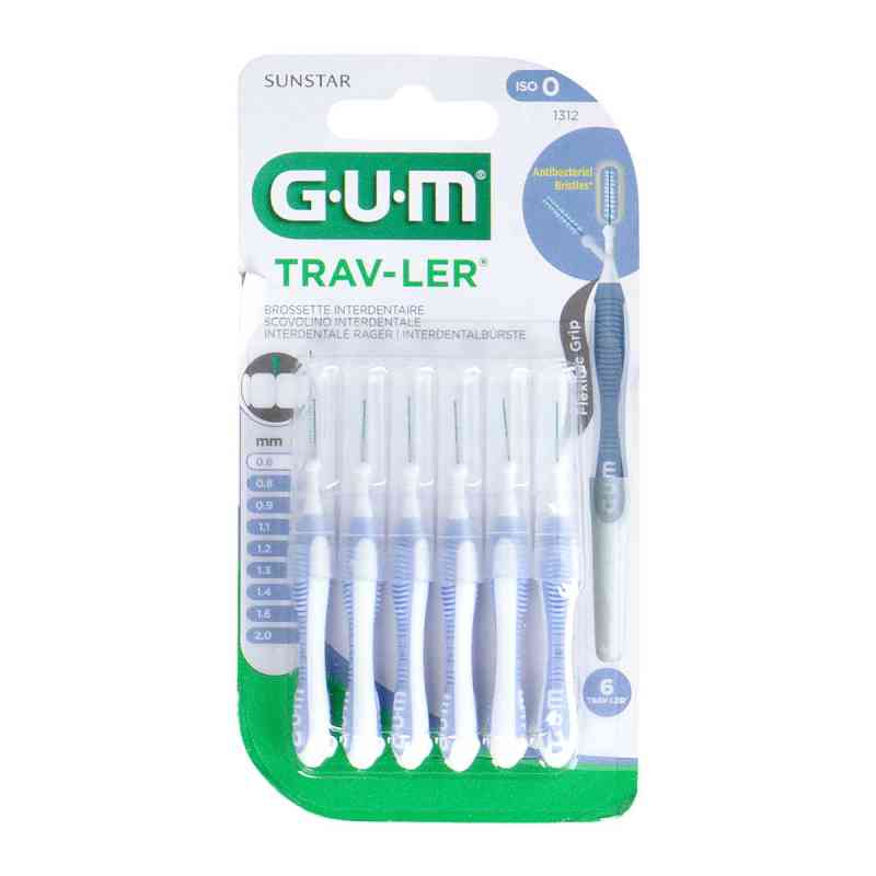 GUM TRAV-LER® 0,6 mm hellblau (Kerze)  6 stk von Sunstar Deutschland GmbH PZN 11348114