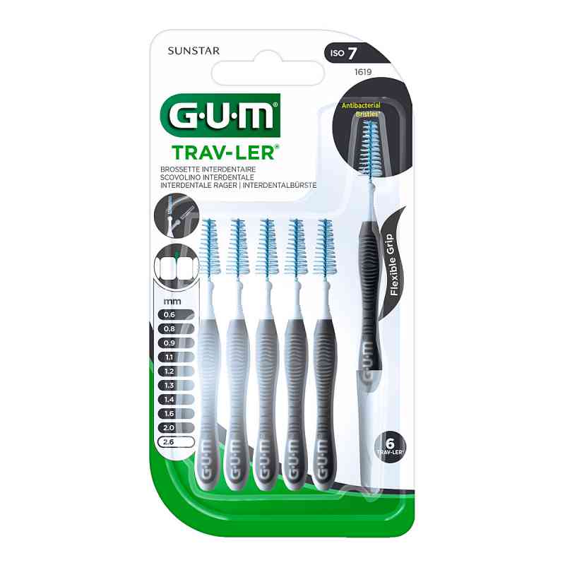 GUM Trav-ler 2,6mm dunkelgrau Interdentalbürste 6 stk von Sunstar Deutschland GmbH PZN 16333293