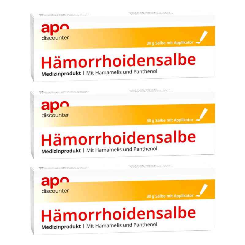 Hämorrhoidensalbe mit Hamamelis und Panthenol von apodiscounter 3x30 g von Viamedi Healthcare GmbH PZN 08102537