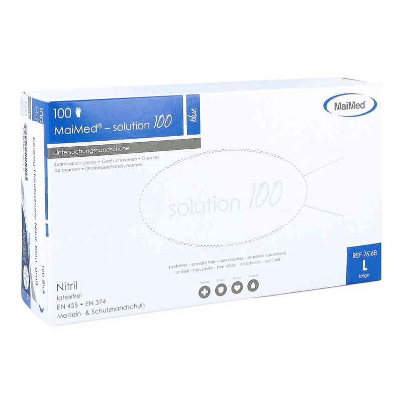 Handschuhe Einmal Nitril L blau 100 stk von Param GmbH PZN 00129219