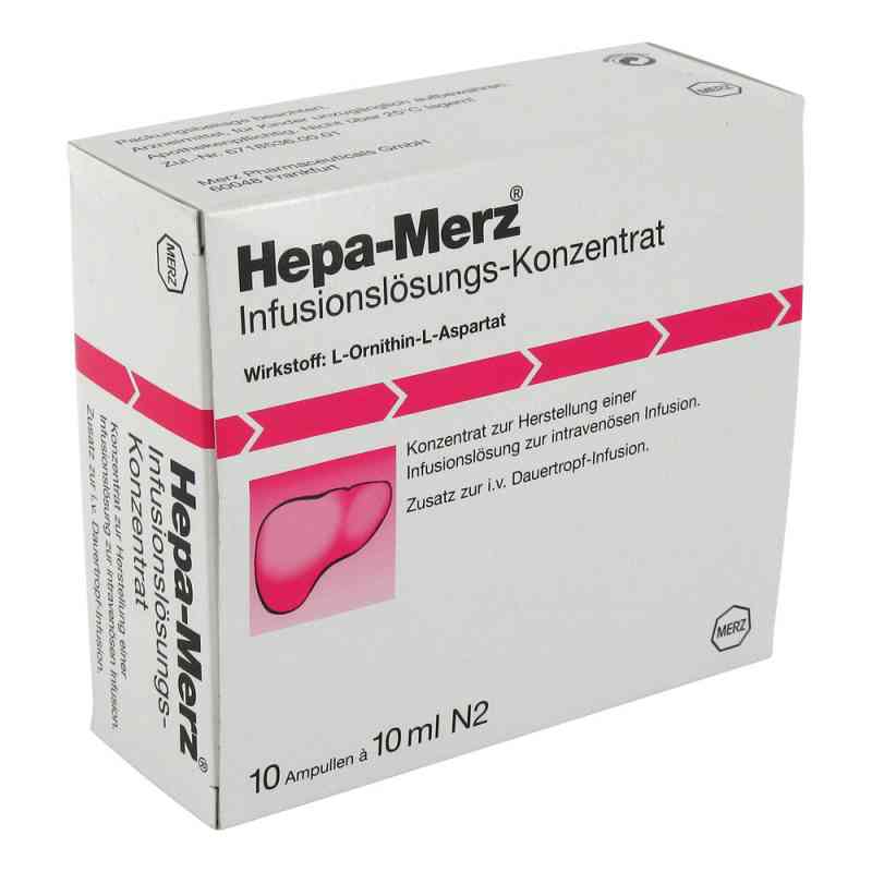 Hepa Merz Infusionskonzentrat Ampullen 10X10 ml von Merz Therapeutics GmbH PZN 01308303