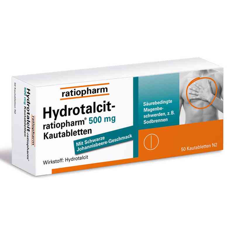 Hydrotalcit-ratiopharm® 500 mg 50 stk von ratiopharm GmbH PZN 07106003